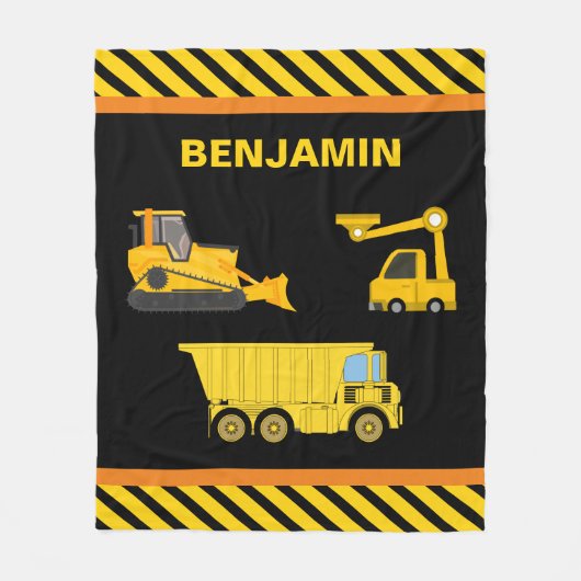 Vrachtauto Constructie Fleece Deken (Voorkant)