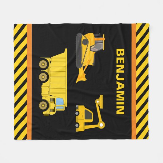 Vrachtauto Constructie Fleece Deken (Voorkant (Horizontaal))