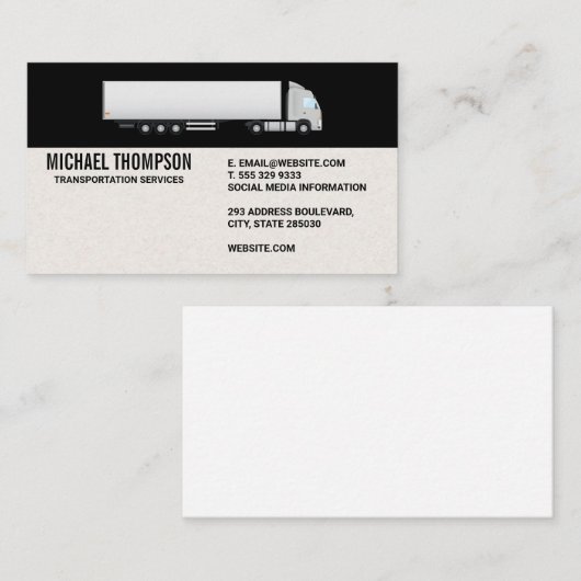 Vrachtauto | Logistiek Transport   Visitekaartje (Voorkant / Achterkant)