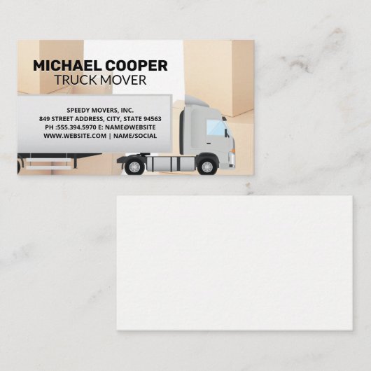 Vrachtauto | Verhuizers | Verhuisdozen Visitekaartje (Voorkant / Achterkant)