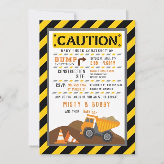 Vrachtbaby shower kaart (Voorkant)