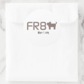 Vrachthond wie ik ben ronde sticker (Tas)