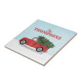 Vrachtkerstboomwinterfeestdag op maat tegeltje (Zijkant)