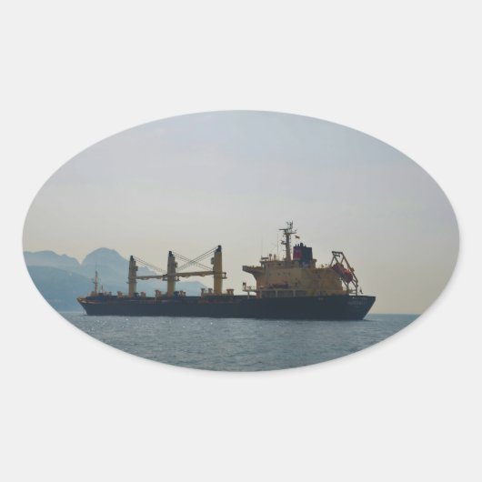 vrachtschip Andermatt Ovale Sticker (Voorkant)