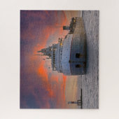 vrachtschip dat aankomt in de haven van Holland Legpuzzel (Verticaal)