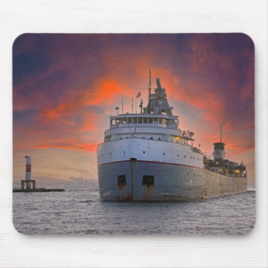 vrachtschip dat aankomt in de haven van Holland Muismat (Voorkant)