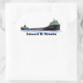 vrachtschip de Great Lakes Edward B. Green Ovale Sticker (Tas)