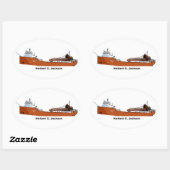 vrachtschip de Great Lakes Herbert C. Jackson Ovale Sticker (Vel)