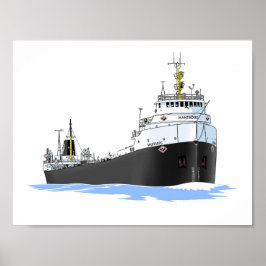 vrachtschip de Grote Meren Mantadoc Poster