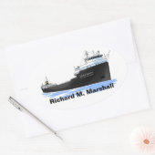vrachtschip de Grote Meren Richard M. Marshall Ovale Sticker (Envelop)