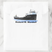 vrachtschip de Grote Meren Richard M. Marshall Ovale Sticker (Tas)