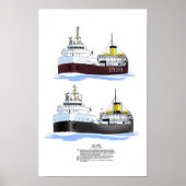 vrachtschip Great Lakes Johnstown Poster (Voorkant)