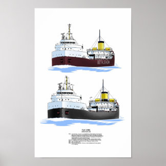 vrachtschip Great Lakes Johnstown Poster