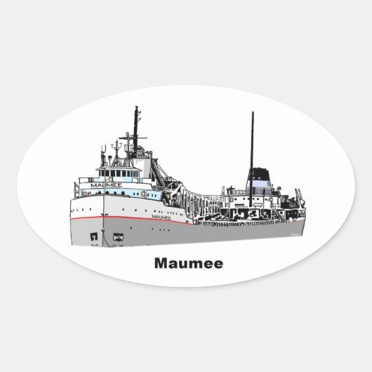 Vrachtschip Maumee Ovale Sticker (Voorkant)