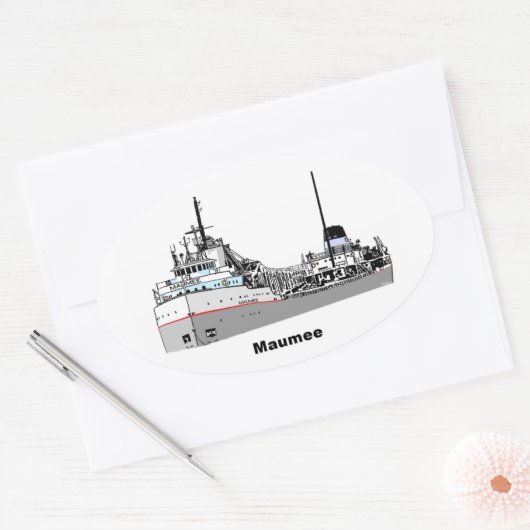 Vrachtschip Maumee Ovale Sticker (Envelop)