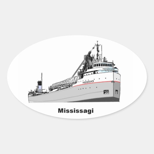 vrachtschip Mississagi Ovale Sticker (Voorkant)