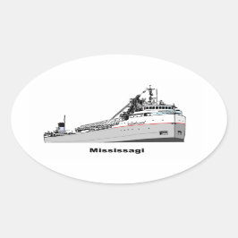 vrachtschip Mississagi Ovale Sticker