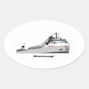 vrachtschip Mississagi Ovale Sticker
