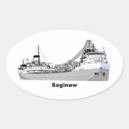 vrachtschip Saginaw Ovale Sticker