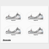 vrachtschip Saginaw Ovale Sticker (Vel)