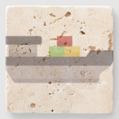 vrachtschip stenen onderzetter (Voorkant)