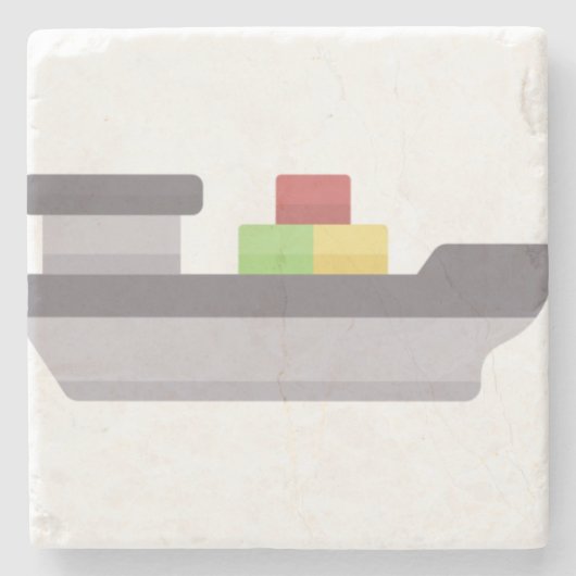 vrachtschip stenen onderzetter (Voorkant)