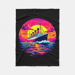 Vrachtschip Vintage Titanic Boot Reizen Tarief Man Fleece Deken