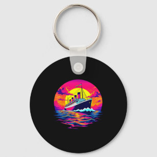 Vrachtschip Vintage Titanic Boot Reizen Tarief Man Sleutelhanger