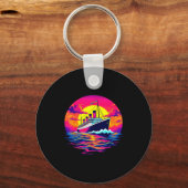 Vrachtschip Vintage Titanic Boot Reizen Tarief Man Sleutelhanger (Voorkant)