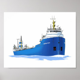 vrachtschip voor de grote meren, maritiem koopvaar poster
