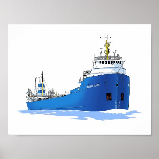 vrachtschip voor de grote meren, maritiem koopvaar poster (Voorkant)