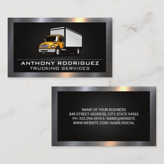 Vrachtservices | Metaalgrens Visitekaartje (Voorkant / Achterkant)