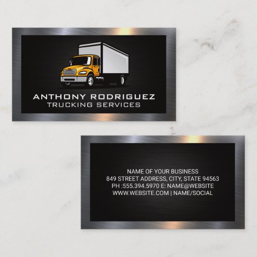 Vrachtservices | Metaalgrens Visitekaartje (Voorkant / Achterkant)