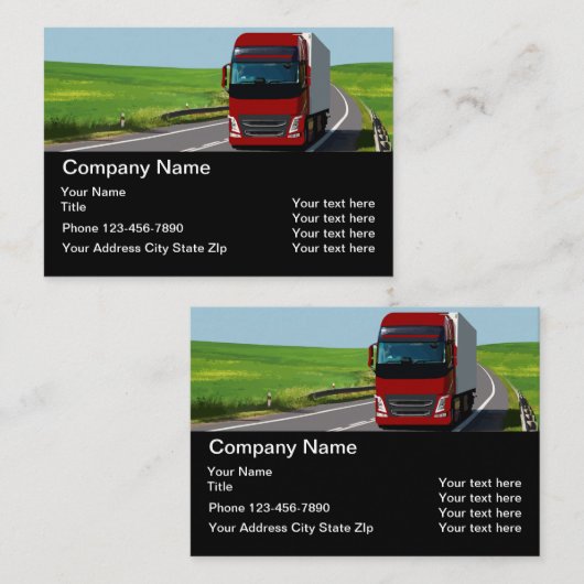 Vrachttransport doorsturen twee zijontwerpen visitekaartje (Voorkant / Achterkant)