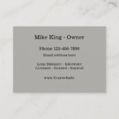 vrachtvervoer per vrachtwagen visitekaartje (Achterkant)