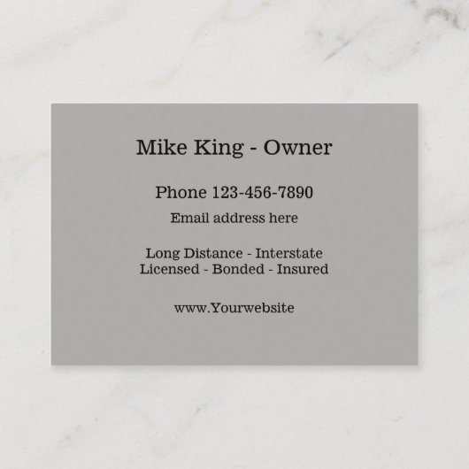 vrachtvervoer per vrachtwagen visitekaartje (Achterkant)