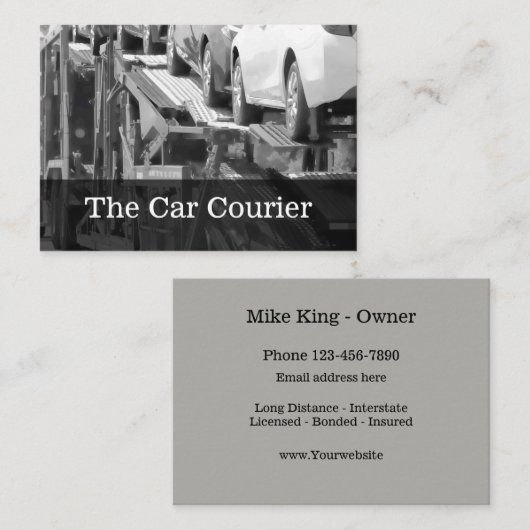 vrachtvervoer per vrachtwagen visitekaartje (Voorkant / Achterkant)