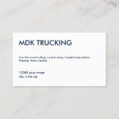 vrachtvervoer visitekaartje (Achterkant)