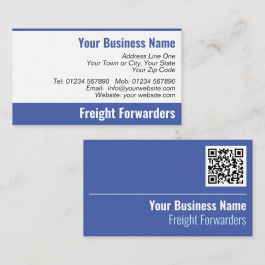 Vrachtvervoerders QR-code Visitekaartje (Voorkant / Achterkant)