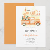 vrachtwagen 3 Baby shower kleine deelstukjes Kaart (Voorkant / Achterkant)