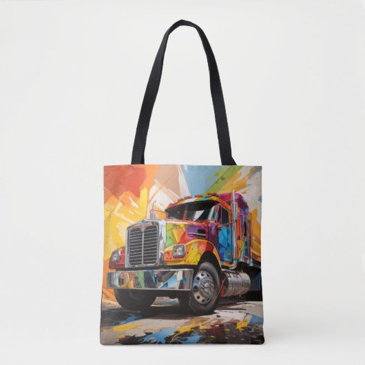 Vrachtwagen Actie Sport Schilderen Abstracte Art D Tote Bag (Voorkant)