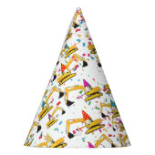 Vrachtwagen bij graafwerkzaamheden feesthoedjes (Links)