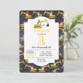 Vrachtwagen bij graafwerkzaamheden kaart (Staand voorkant)