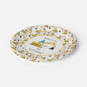 Vrachtwagen bij graafwerkzaamheden papieren bordje (Gekanteld)