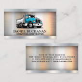 Vrachtwagen | Blauw | Metaal Visitekaartje (Voorkant / Achterkant)