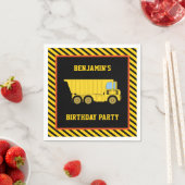 Vrachtwagen Bouw Verjaardagsfeest Papier Servet (Insitu)