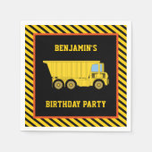 Vrachtwagen Bouw Verjaardagsfeest Papier Servet (Voorkant)