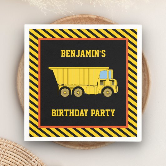 Vrachtwagen Bouw Verjaardagsfeest Papier Servet