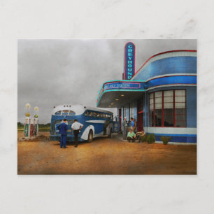 Vrachtwagen - bus - halve weg in 1938 briefkaart