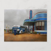 Vrachtwagen - bus - halve weg in 1938 briefkaart (Voorkant)